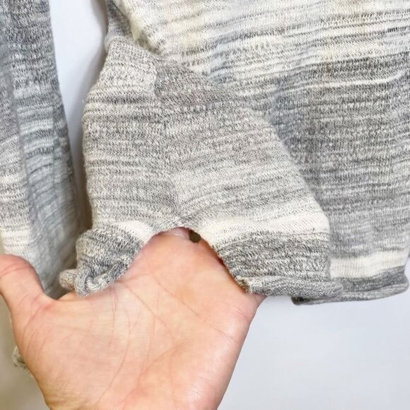 Prana Womens Gemma Hooded Sweater Gray Striped Lightweight Knit Size Large - Picture 7 of 10